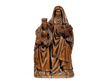 Schnitzfigurengruppe Heilige Anna und Maria 